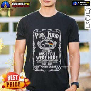 Premium Pink Floyd 'Wish You Were Here' 65th Anniversary T-Shirt, celebrating 1965-2025 with vintage design and quality.