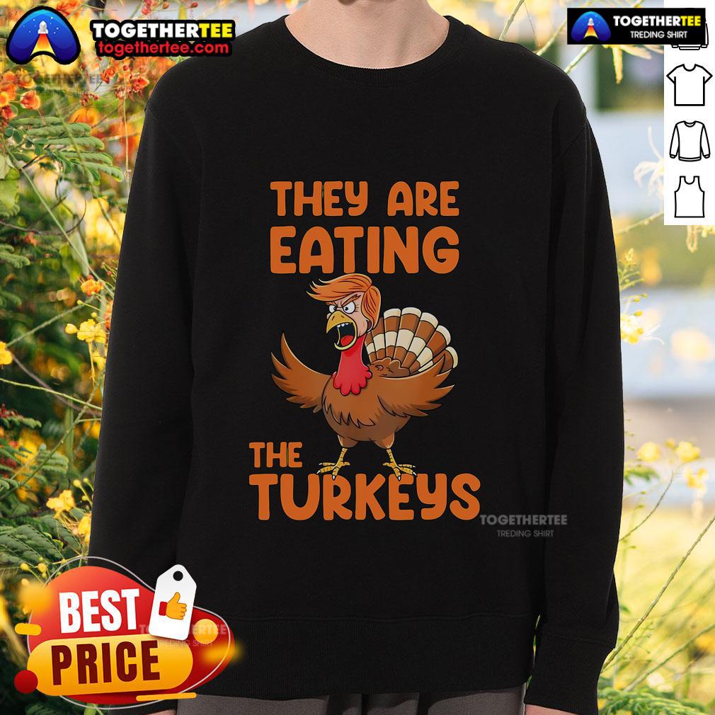 Premium Thanksgiving Trump turkey sweatshirt featuring a fun turkey design, perfect for festive celebrations.