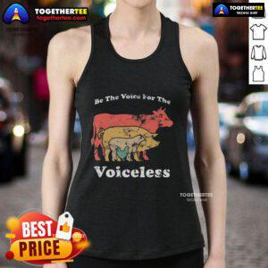 Top 'Be The Voice For The Voiceless' vegan tank top promoting animal welfare and compassionate living.