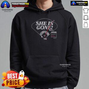 Alt Text: Top Freddie Freeman 'She Is Gone Again' Hoodie featuring stylish design and vibrant colors, perfect for fans.