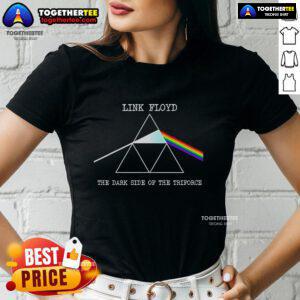 Top-Link-Floyd-The-Dark-Side-Of-The-Triforce-Ladies-Tee featuring a unique graphic blend of gaming and music themes.