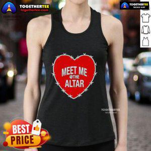 Stylish 'Meet Me At The Altar' heart tank top in vibrant colors, perfect for casual summer outfits and music festival fashion.
