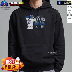 Top Shohei Ohtani Los Angeles Dodgers 2024 National League MVP hoodie showcased in stylish sportswear display.