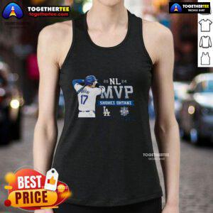 Top Shohei Ohtani Los Angeles Dodgers 2024 National League MVP tank top featuring vibrant graphics and team colors.