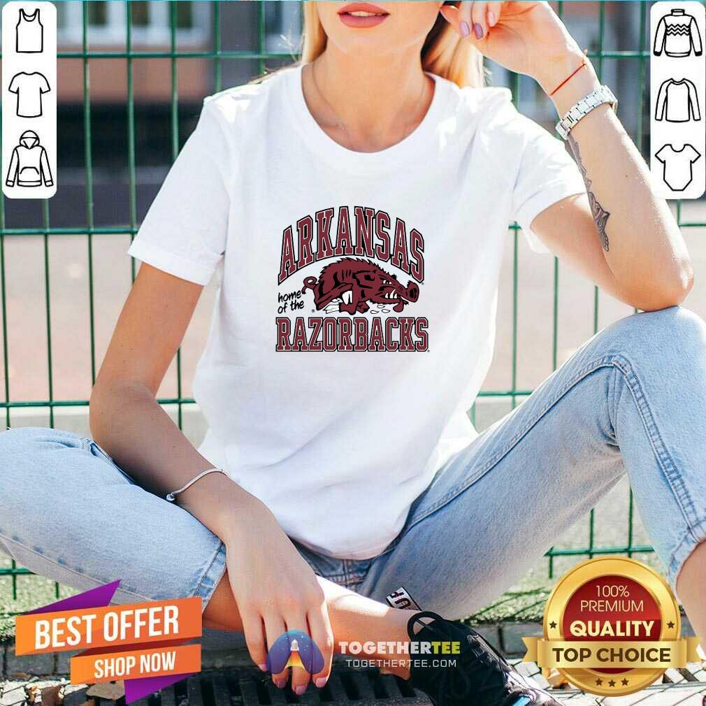 Top University Of Arkansas Vault Slobbering Hog V-neck