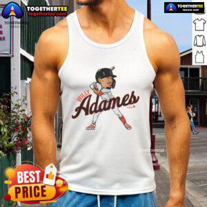 Good Willy Adames San Francisco caricature tank top featuring a vibrant illustration of the baseball player in a playful style.