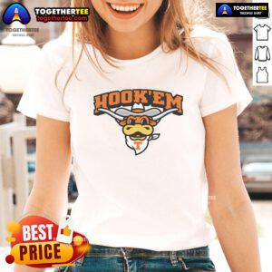 Stylish Nice Hook Em Texas ladies tee featuring vibrant colors and a trendy design, perfect for Texas fans and casual wear.