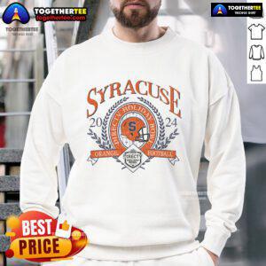 Alt Text: Official 84 Blanc Orange Syracuse Holiday Bowl Sweatshirt featuring team logo and vibrant colors for fans.
