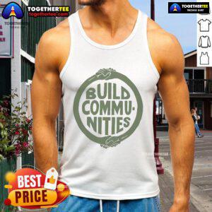 Official Build Communities tank top featuring a vibrant design, perfect for showcasing your support for community building.