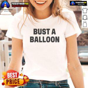 Official Bust-A-Balloon Ladies Tee featuring vibrant design and comfortable fit, perfect for casual wear and events.