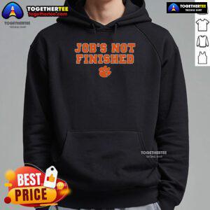 Official Clemson Football Jobs Not Finished Hoodie in orange, showcasing team spirit and style for avid fans.