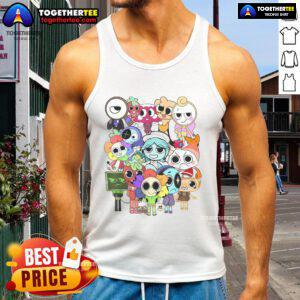 Official Dandy World characters tank top featuring vibrant designs of popular characters from the Dandy World series.