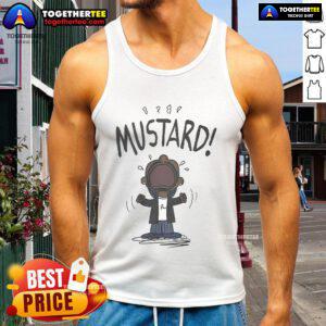 Official Kendrick Lamar Mustard Meme Tank Top featuring vibrant graphics and bold text, perfect for fans of hip-hop culture.