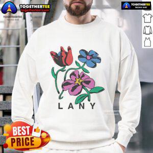 Official Lany ILYSB Flowers Sweatshirt featuring vibrant floral design, perfect for fans of the band Lany.