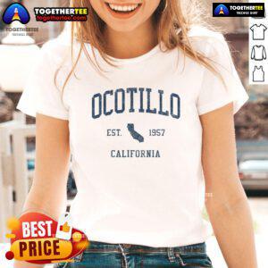 Official Ocotillo CA Vintage Athletic Sports JSN1 Ladies Tee in stylish design, perfect for active women and casual wear.
