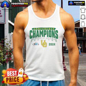 Official Oregon Ducks 2024 Big Ten Football Conference Champions tank top featuring vibrant team colors and logo design.