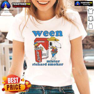 Official Snoopy and Woodstock Big Pimp Dog Man tee for smokers, featuring vibrant graphics on a stylish ladies' shirt.