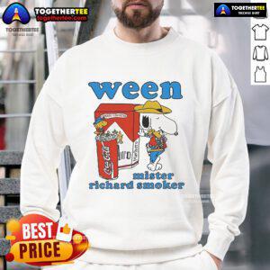 Alt Text: Official Snoopy and Woodstock Big Pimp Dog Man sweatshirt featuring Mister Richard Smoker design for fans.