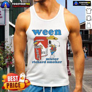 Official Snoopy and Woodstock tank top featuring a big pimp dog man design for smokers, perfect for casual wear.