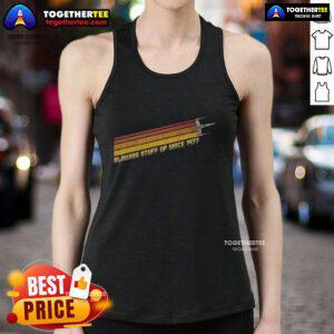 Vintage Star Wars tank top featuring 'Blowing Stuff Up Since 1977' text, perfect for fans of the iconic franchise.