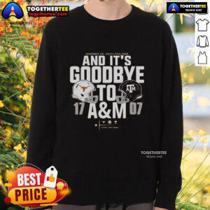 Official Texas Longhorns vs Texas A&M Aggies 2024 Lone Star Showdown sweatshirt celebrating the games final score.