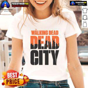 Official The Walking Dead Dead City Skyline Ladies Tee featuring a stylish skyline graphic for fans of the series.
