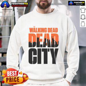 Official The Walking Dead Dead City Skyline Sweatshirt featuring a unique skyline design for fans of the series.