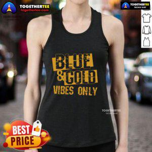 Premium blue and gold game day tank top for high school football, perfect for team spirit and cheering on your players.
