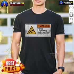 Premium Caution Force Lightning T-Shirt featuring a striking lightning graphic and bold caution text design.