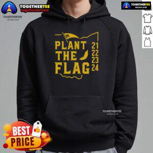 Alt Text: Premium Michigan Plant The Flag hoodie for 2021-2024, featuring a stylish design perfect for fans and outdoor wear.
