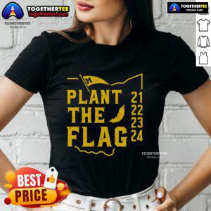 Premium Michigan Plant the Flag Ladies Tee for 2021-2024 featuring stylish design and comfortable fit.