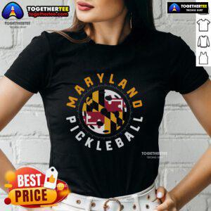 Maryland ladies tee featuring a premium pickleball retro vintage design for stylish athletes and enthusiasts.