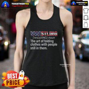 Premium wrestling definition design on a foldin tank top for wrestler fans, showcasing passion for the sport.