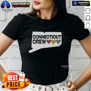Pretty Connecticut Crew Hearts Ladies Tee featuring a stylish heart design, perfect for casual wear and local pride.