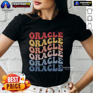 Pretty Oracle Groovy Retro Ladies Tee featuring vibrant colors and a stylish design perfect for casual wear.