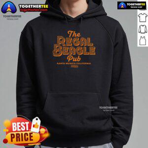 Pretty The Regal Beagle Pub Threes Company classic throwback hoodie featuring vibrant colors and retro design.