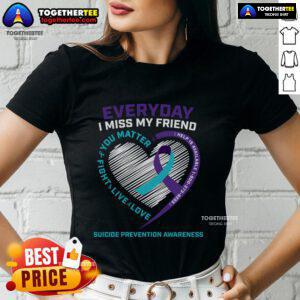 Womens tee featuring 'You Matter' design for suicide awareness and prevention, promoting mental health support.