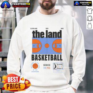 Nice The Land Basketball Classic Sweatshirt in navy blue, featuring a bold logo and comfortable fit for sports enthusiasts.