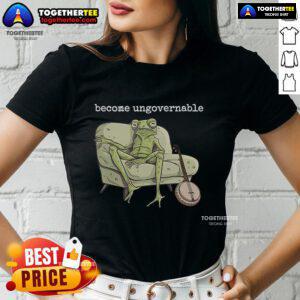 Funny cursed toad meme on a ladies tee, featuring a weird frog illustration with humorous text for meme lovers.