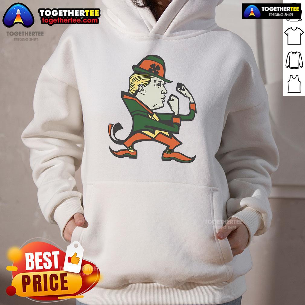 Funny Trump St. Patrick's Day hoodie featuring a humorous design for festive celebrations and fans of Trump.