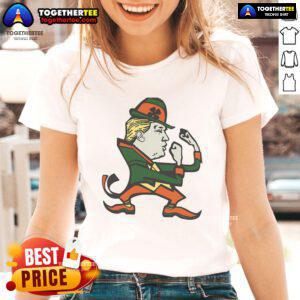 Funny Trump St. Patrick's Day ladies tee featuring a playful design for festive celebrations.