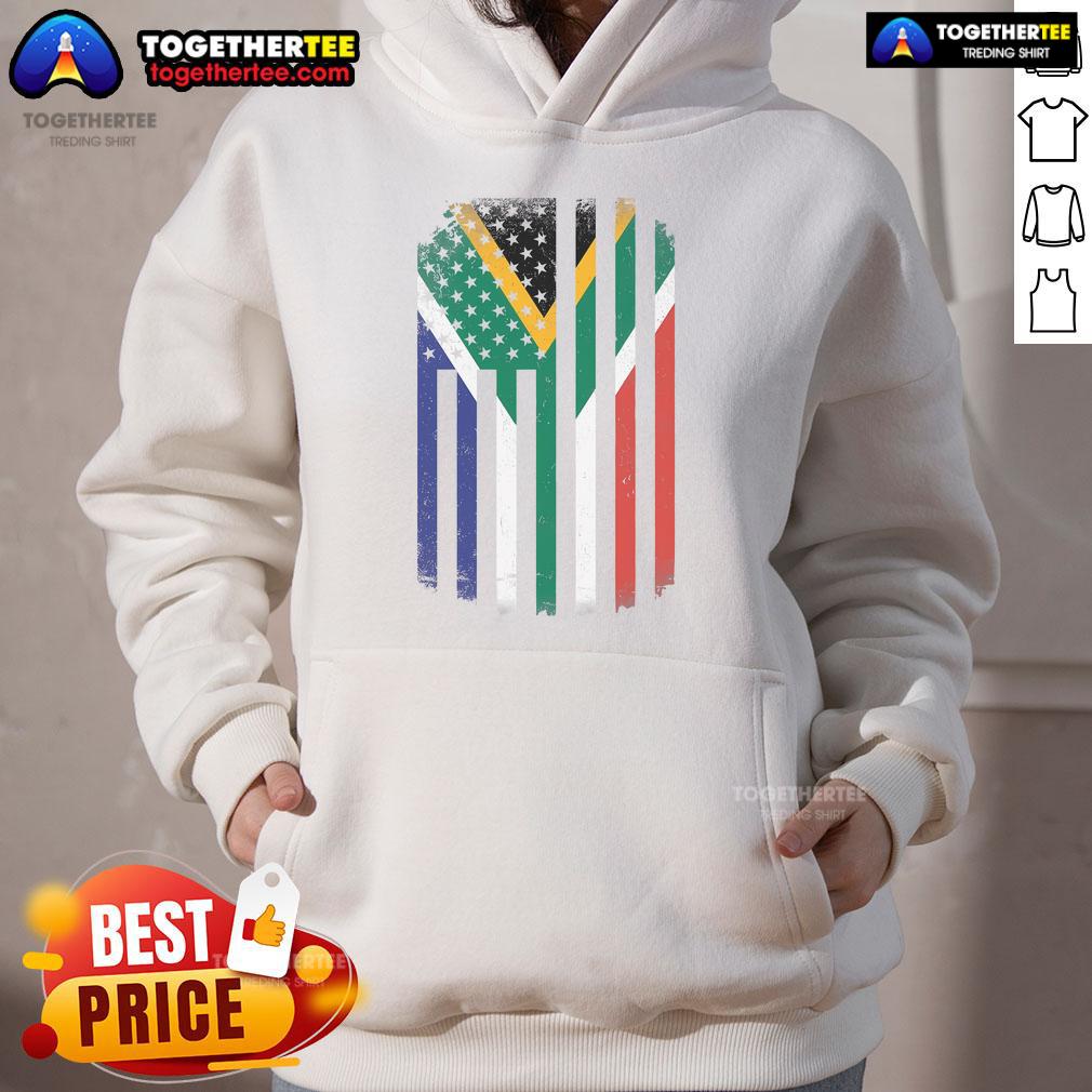 Alt Text: Stylish Nice United States of America USA Africa Flag Hoodie showcasing vibrant colors and unique design for fashion lovers.