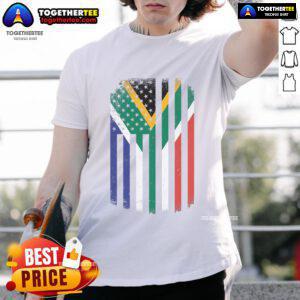 Nice United States of America USA Africa flag T-shirt showcasing a unique design celebrating American and African cultures.