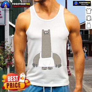 Chowder's Shnitzel in an angry pose wearing a tank top, showcasing a fun cartoon character design for fans.