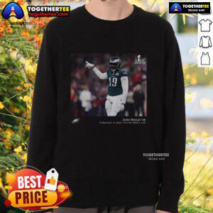 Official Josh Sweat Philadelphia Eagles NFL sweatshirt celebrating Super Bowl LIX champions with vibrant team graphics.