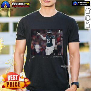 Josh Sweat Philadelphia Eagles Super Bowl LIX Champions T-Shirt featuring bold graphics and vibrant colors.