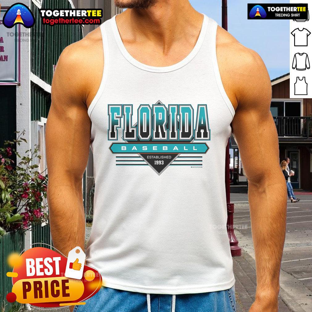 Retro tank top featuring the Official Miami Florida Baseball logo, established 1993, perfect for baseball fans.