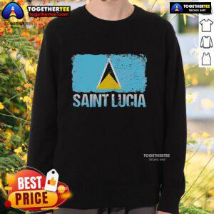 Cozy Official Saint Lucia Flag Sweatshirt featuring vibrant colors and the iconic flag design, perfect for island pride.