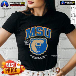 Morgan State University ladies tee from Official The Yard Essentials showcasing stylish university branding.
