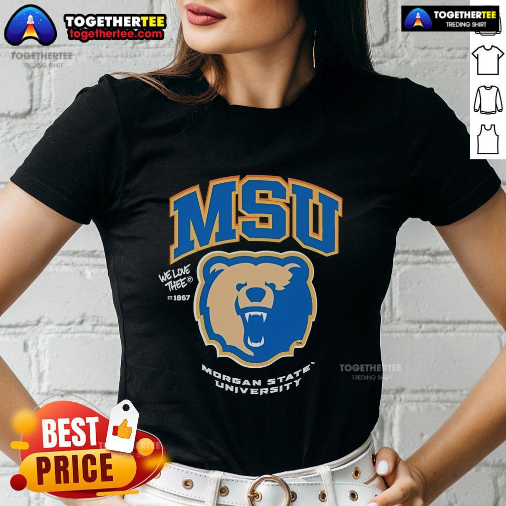 Morgan State University ladies tee from Official The Yard Essentials showcasing stylish university branding.